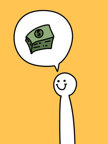 Lindo Dibujo Animado Dinero Sobre Fondo Amarillo —  Fotos de Stock