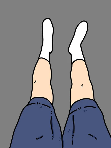 Noha Noha Kreslené Šedém Pozadí — Stock fotografie