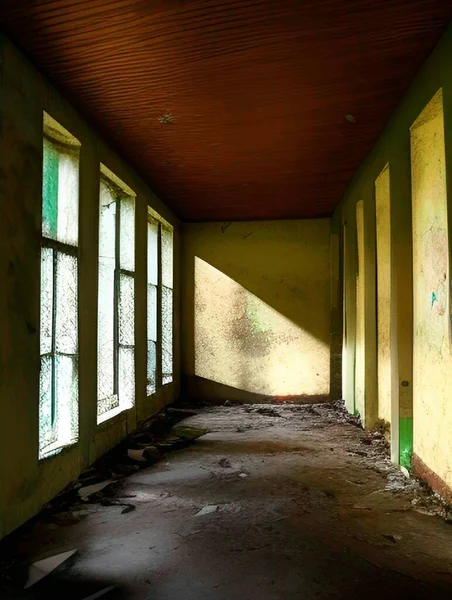 Κλείσιμο Παλιό Εγκαταλελειμμένο Κτίριο Εργοστάσιο — Φωτογραφία Αρχείου