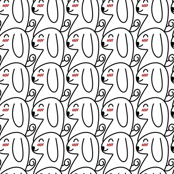 Seamless Pattern Cute Dog Cartoon — Stock Photo, Image