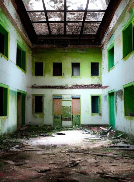 руины заброшенного здания завода