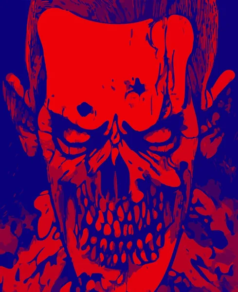 Blauw Rood Kleur Van Spook Monster — Stockfoto