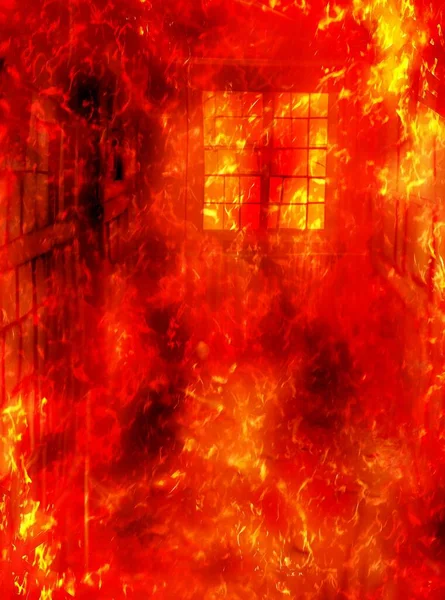 近火燃烧的家庭背景 — 图库照片