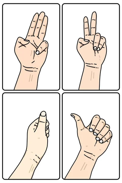 Hand Drawn Illustration Set Hands — Stock Photo, Image