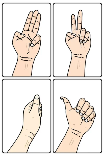 hand drawn illustration of a set of hands
