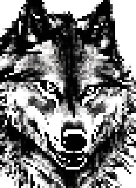 Pixel Art Dark Wolf — Stock Photo, Image