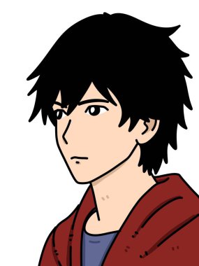 Beyaz arka planda sevimli bir adam çizgi filmi