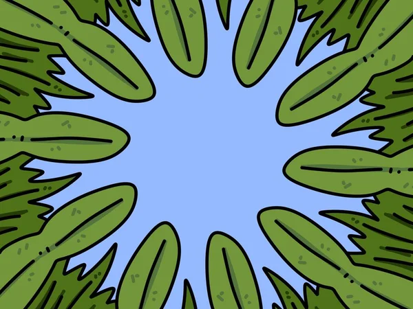 Tropische Blätter Muster Auf Blauem Hintergrund — Stockfoto