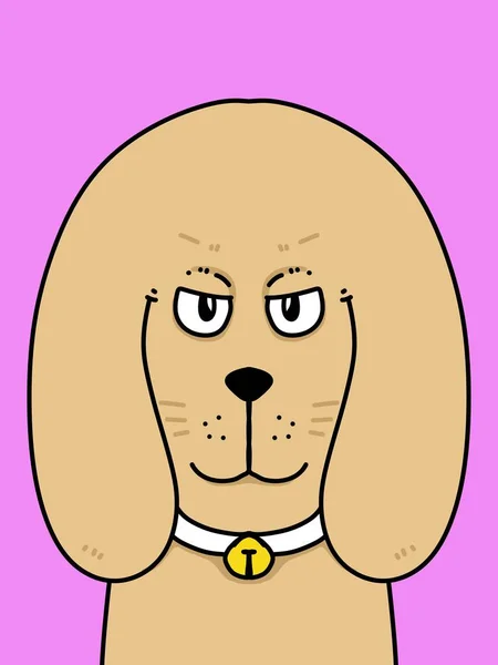 Милий Собака Фіолетовим Фоном — стокове фото
