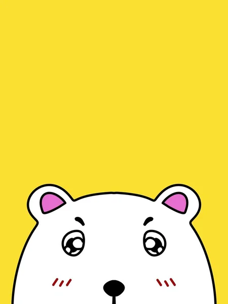 Bonito Urso Desenhos Animados Fundo Amarelo — Fotografia de Stock