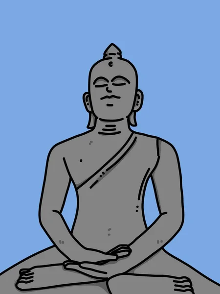 Buddha Σιλουέτα Ζωγραφισμένη Στο Χέρι Εικόνα — Φωτογραφία Αρχείου