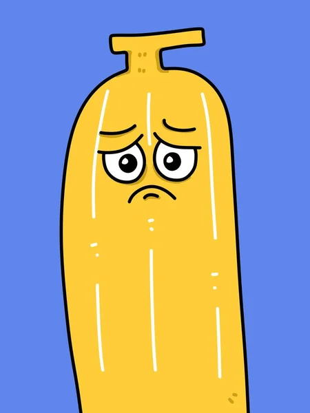 Schattig Banaan Cartoon Blauwe Achtergrond — Stockfoto