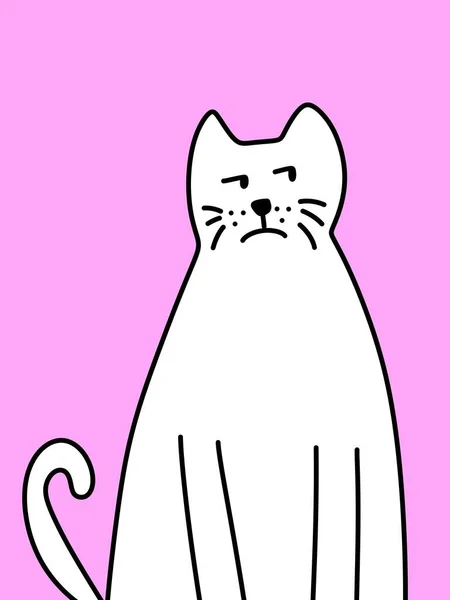 Lindo Gato Dibujos Animados Sobre Rosa Fondo — Foto de Stock