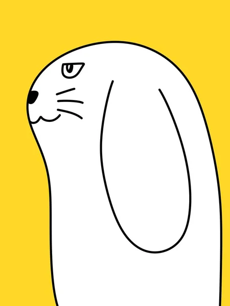 Roztomilý Pes Kreslený Žlutém Pozadí — Stock fotografie
