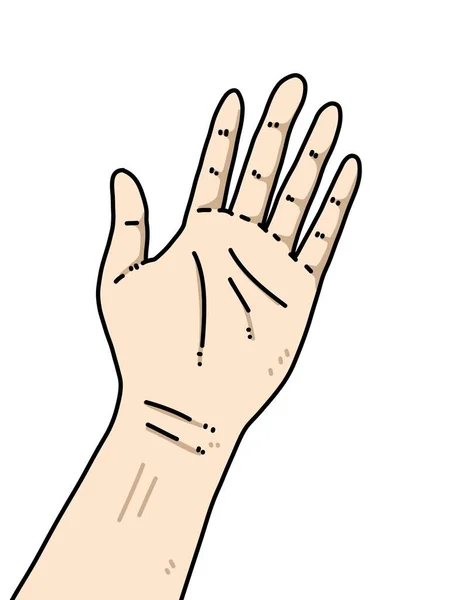 Mão Desenhos Animados Fundo Branco — Fotografia de Stock