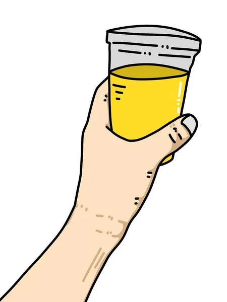 Hand Met Een Glas Water Illustratie — Stockfoto