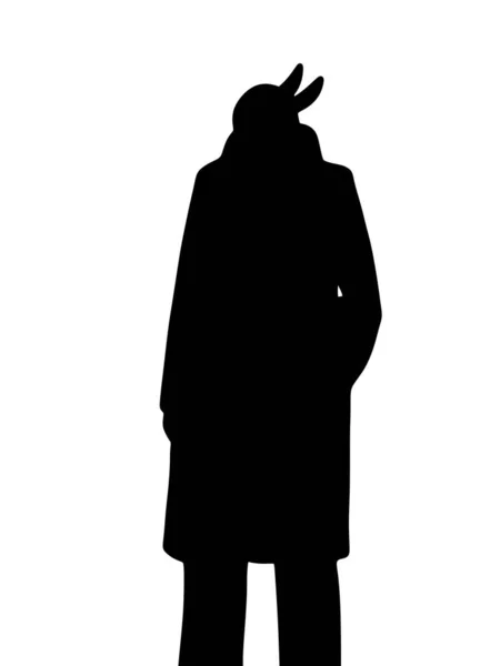 Силуэт Человека Черном Костюме Рюкзаком — стоковое фото