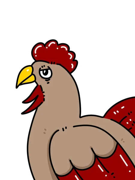Kartun Ayam Lucu Latar Belakang Putih — Stok Foto