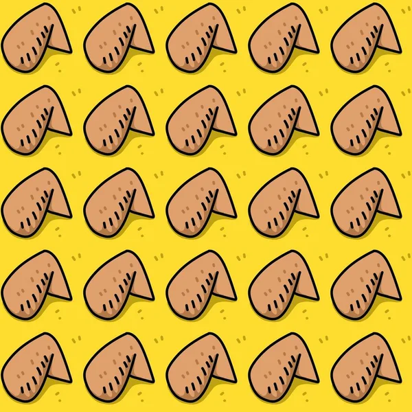 Seamless Pattern Chicken Fried Cartoon — Stock Photo, Image