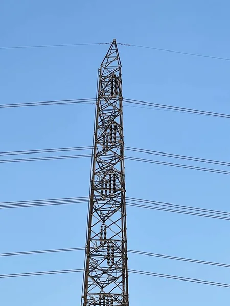Torre Alta Tensão Pilão Eletricidade — Fotografia de Stock