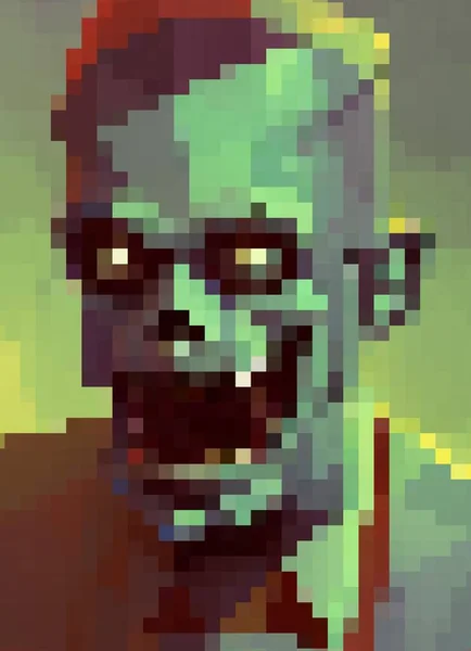 Pixel Art Bande Dessinée Zombie — Photo