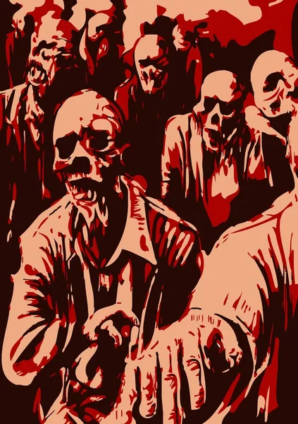 Umělecká Barva Zombie Karikatury — Stock fotografie