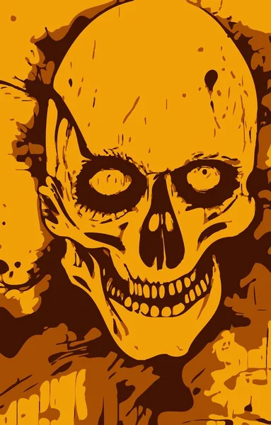 halloween background with skull and skulls cartoon