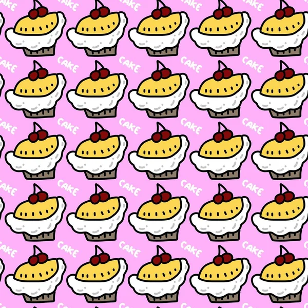 Seamless Pattern Cake Cartoon — Stock Photo, Image