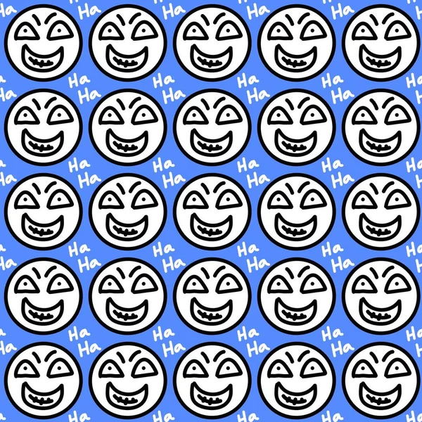 Απρόσκοπτη Μοτίβο Χαριτωμένο Χαμόγελο Πρόσωπο Κινουμένων Σχεδίων — Φωτογραφία Αρχείου