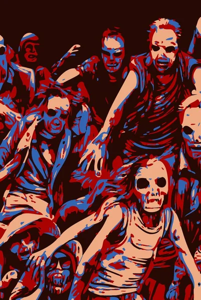 Umělecká Barva Zombie Karikatury — Stock fotografie