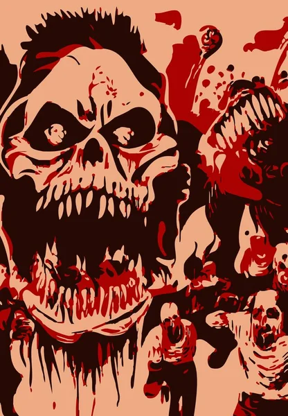 Kunst Farbe Für Zombies Karikatur — Stockfoto