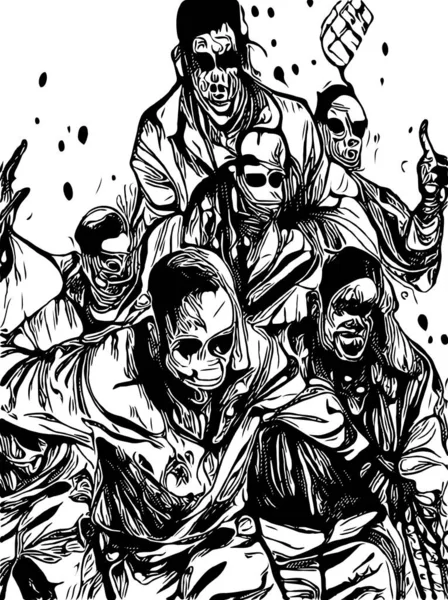 Černá Bílá Zombie Monstrum — Stock fotografie