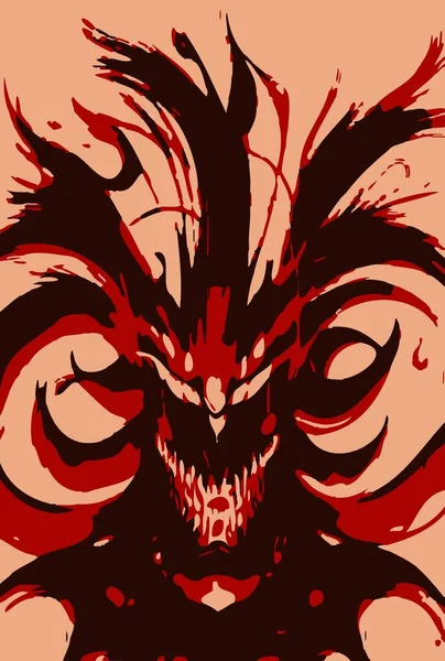 Художественный Цвет Мультфильма Злом Монстре — стоковое фото