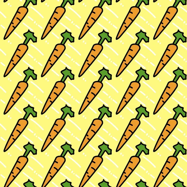 Patrón Sin Costuras Dibujos Animados Zanahoria —  Fotos de Stock