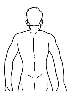 Siyah ve beyaz renkli yakışıklı adam çizgi filmi.