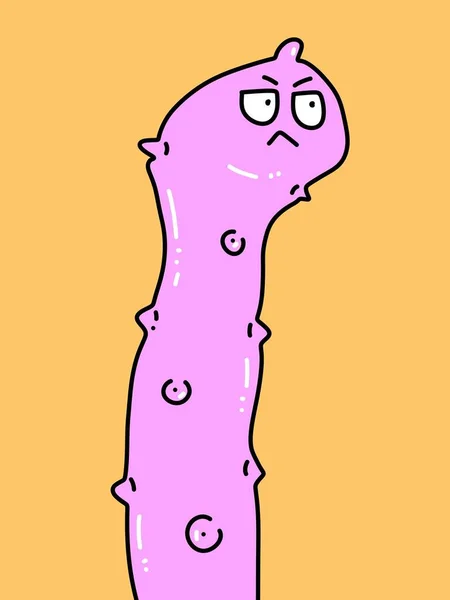 Cute Condom Cartoon Orange Background — 图库照片
