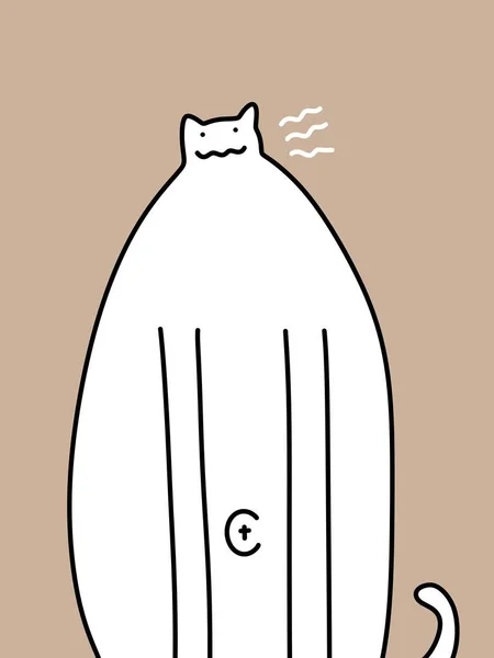 Cute Cat Cartoon Brown Background — Foto de Stock