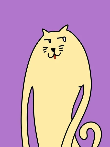 Sztuka Kolor Ładny Kot Kreskówka — Zdjęcie stockowe