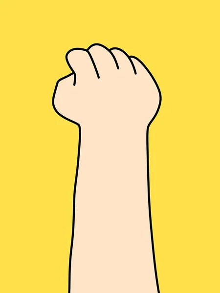 Hand Cartoon Yellow Background — Stok fotoğraf