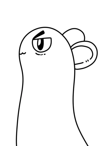 Preto Branco Desenhos Animados Rato Para Colorir — Fotografia de Stock