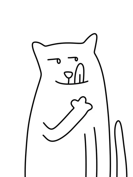 Černá Bílá Roztomilé Kočky Karikatury — Stock fotografie