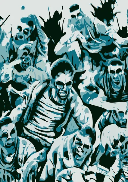 Color Del Arte Dibujos Animados Zombies —  Fotos de Stock