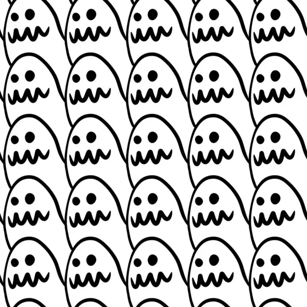 Patrón Sin Costuras Dibujos Animados Fantasma Lindo — Foto de Stock