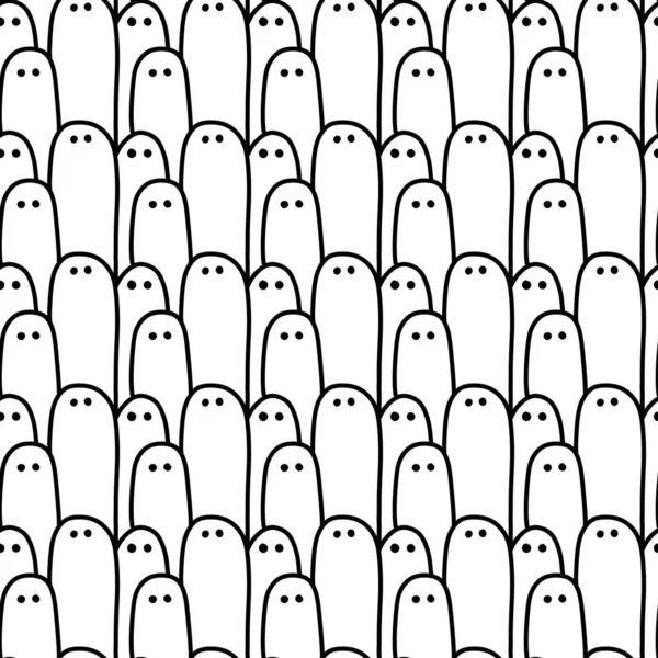 Patrón Sin Costuras Con Lindo Fantasma Dibujos Animados —  Fotos de Stock