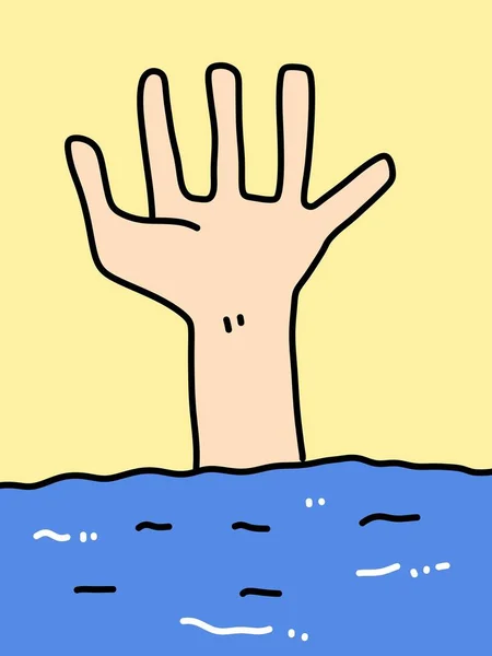 Mão Dedo Desenhos Animados Água — Fotografia de Stock