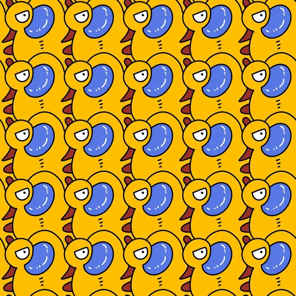 Nahtlose Muster Der Niedlichen Ente Cartoon — Stockfoto