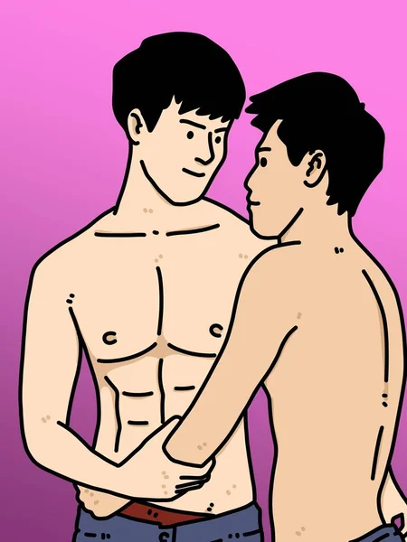 Lindo Gay Dibujos Animados Rosa Fondo —  Fotos de Stock