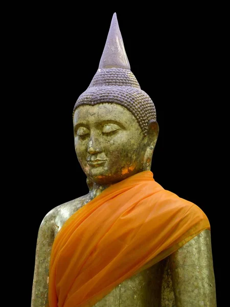 Estátua Buda Fundo Preto — Fotografia de Stock