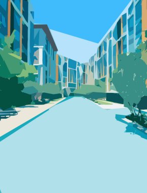 şehir arkaplanının sanat rengi