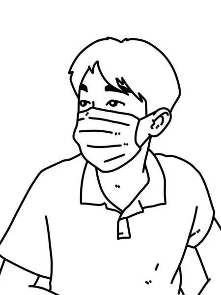 Black White Cute Man Cartoon Coloring — Stock Photo, Image